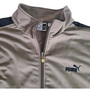Puma Men's XXL Gray & Black Track Jacket 2XL Full Zip Closure